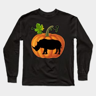 Rhinoceros in pumpkin Long Sleeve T-Shirt